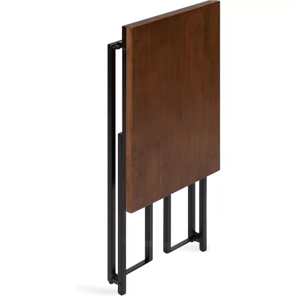 imageKate and Laurel Lockridge Modern CShape End Table 19 x 12 x 27 Rustic Brown and Black Decorative Minimalist Accent Table for Storage and DisplayWalnut Brown and Black