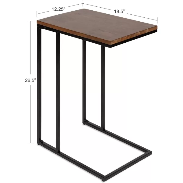 imageKate and Laurel Lockridge Modern CShape End Table 19 x 12 x 27 Rustic Brown and Black Decorative Minimalist Accent Table for Storage and DisplayWalnut Brown and Black
