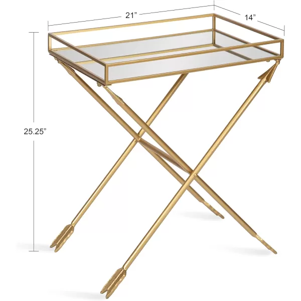 imageKate and Laurel Madeira Modern Arrow Metal Decorative Glam Table for Storage and Display 21 x 14 x 26 Gold