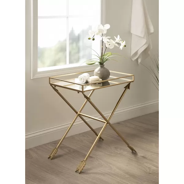 imageKate and Laurel Madeira Modern Arrow Metal Decorative Glam Table for Storage and Display 21 x 14 x 26 Gold