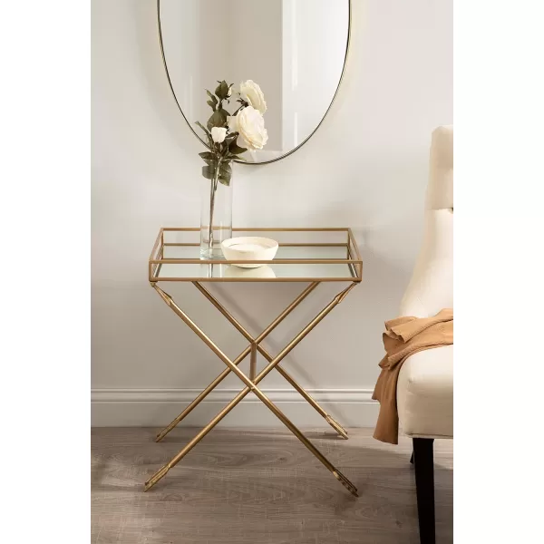 imageKate and Laurel Madeira Modern Arrow Metal Decorative Glam Table for Storage and Display 21 x 14 x 26 Gold
