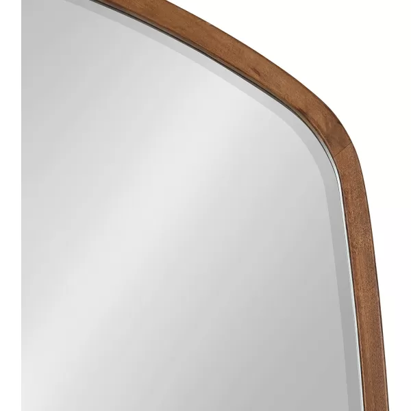 imageKate and Laurel McLean Modern Wood FullLength Oblong Hexagon Wall Mirror 18 x 48 Walnut Brown Decorative and Vibrant Geometric Mirror for Contemporary Wall DecorRustic Brown