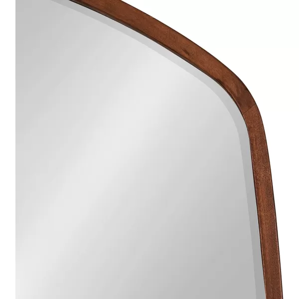 imageKate and Laurel McLean Modern Wood FullLength Oblong Hexagon Wall Mirror 18 x 48 Walnut Brown Decorative and Vibrant Geometric Mirror for Contemporary Wall DecorWalnut Brown