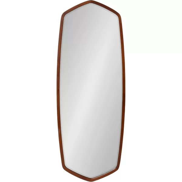 imageKate and Laurel McLean Modern Wood FullLength Oblong Hexagon Wall Mirror 18 x 48 Walnut Brown Decorative and Vibrant Geometric Mirror for Contemporary Wall DecorWalnut Brown