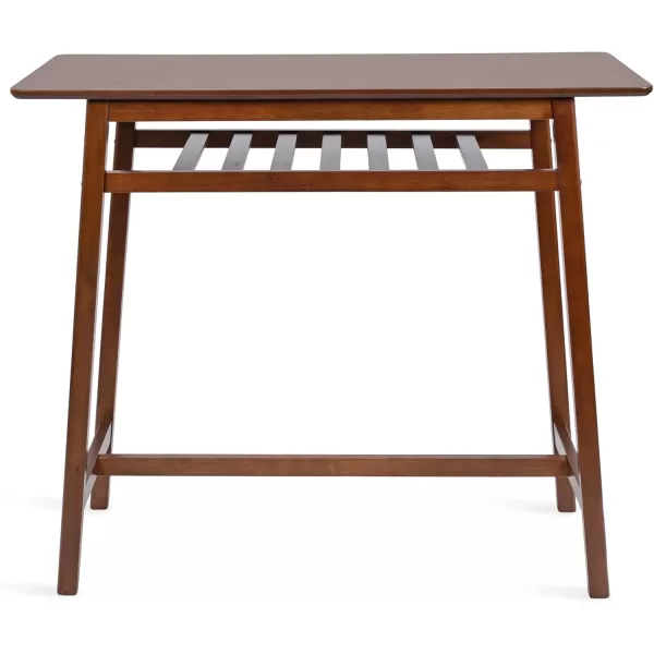 imageKate and Laurel Morreau MidCentury Modern Rectangle Pub Storage Shelf for Use as High Top Computer Desk Table 48x19x43 Walnut Brown
