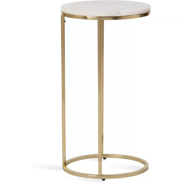 imageKate and Laurel Natalli Modern Glam Oval CShaped Side Table with SpaceSaving Design 14x9x28 Gold