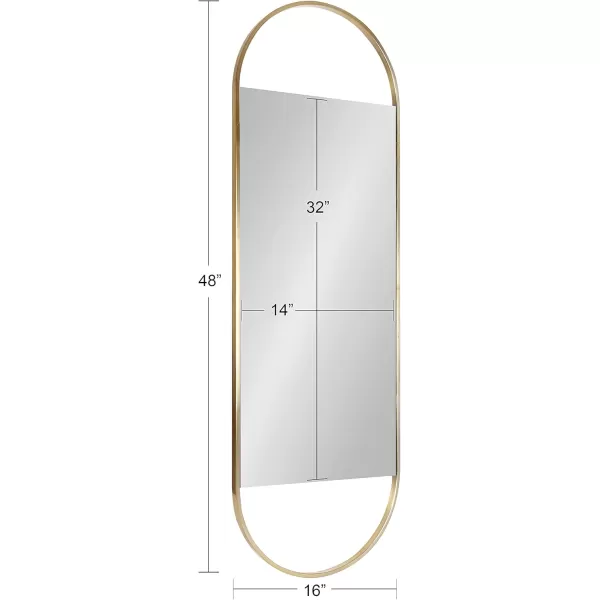 imageKate and Laurel Nobles Midcentury Capsule Wall Mirror 16 x 48 Gold Decorative Modern Panel Mirror for Wall