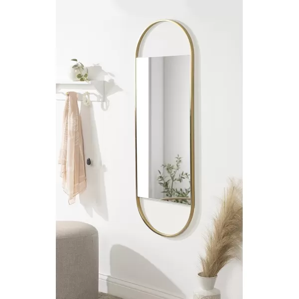 imageKate and Laurel Nobles Midcentury Capsule Wall Mirror 16 x 48 Gold Decorative Modern Panel Mirror for Wall