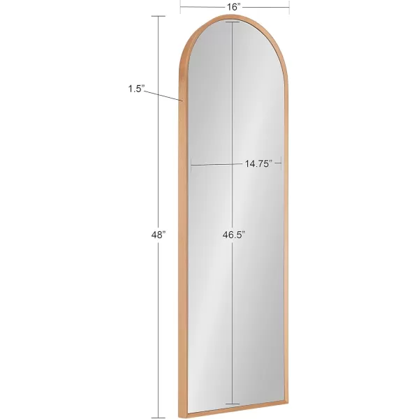 imageKate and Laurel Nordlund Modern FullLength Arched Panel Wall Mirror 16 x 48 Light Natural Wood Decorative Full Body Mirror for Wall