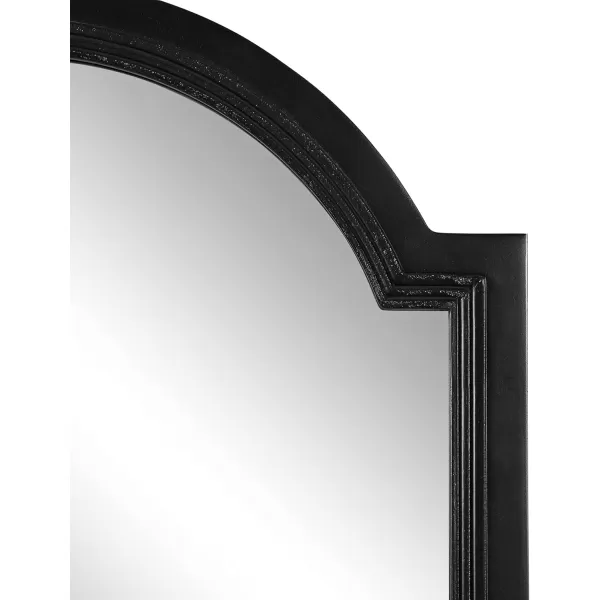 imageKate and Laurel Ohara Traditional Farmhouse Arch Wall Mirror with Round Ornament and Stepped Profile for Classic Home Decor 18x30 Black