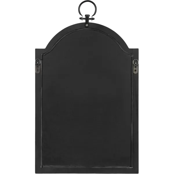 imageKate and Laurel Ohara Traditional Farmhouse Arch Wall Mirror with Round Ornament and Stepped Profile for Classic Home Decor 18x30 Black