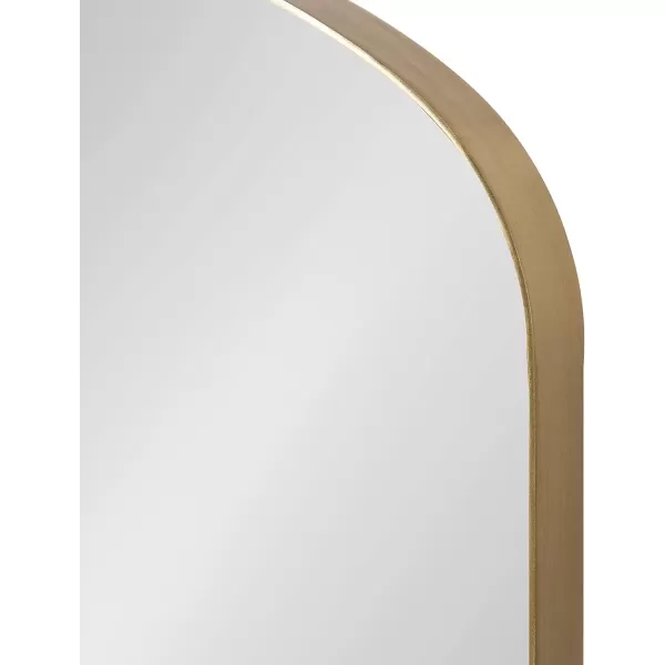 imageKate and Laurel Peyson Arched Wall Mirror with Shelf 18 x 24 Gold Decorative Modern Metal Arch Mirror with Storage Shelf for Glamorous Wall Decor
