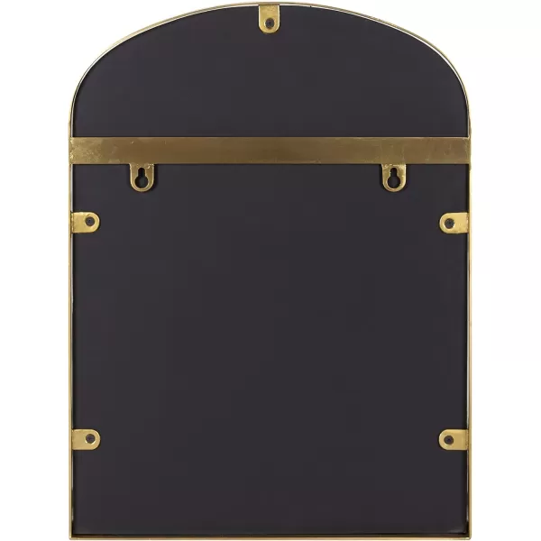 imageKate and Laurel Peyson Arched Wall Mirror with Shelf 18 x 24 Gold Decorative Modern Metal Arch Mirror with Storage Shelf for Glamorous Wall Decor