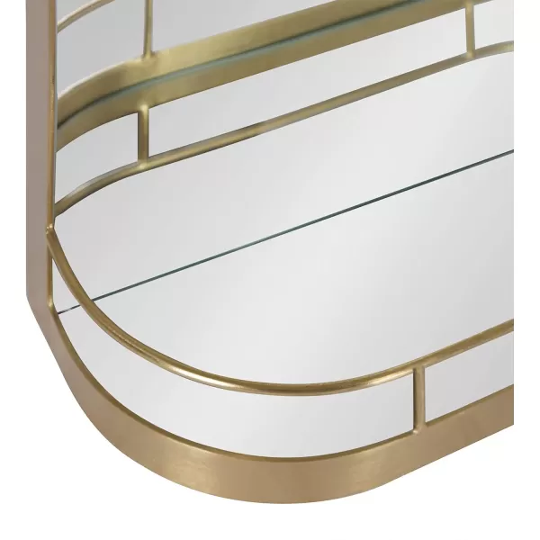 imageKate and Laurel Peyson Arched Wall Mirror with Shelf 18 x 24 Gold Decorative Modern Metal Arch Mirror with Storage Shelf for Glamorous Wall Decor