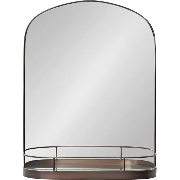 imageKate and Laurel Peyson Arched Wall Mirror with Shelf 18 x 24 Silver Decorative Modern Metal Arch Mirror with Storage Shelf for Glamorous Wall DcorBronze