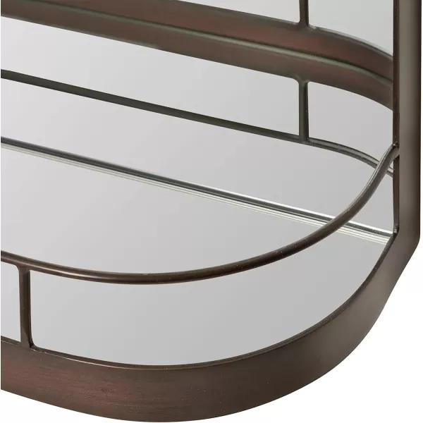 imageKate and Laurel Peyson Arched Wall Mirror with Shelf 18 x 24 Silver Decorative Modern Metal Arch Mirror with Storage Shelf for Glamorous Wall DcorBronze