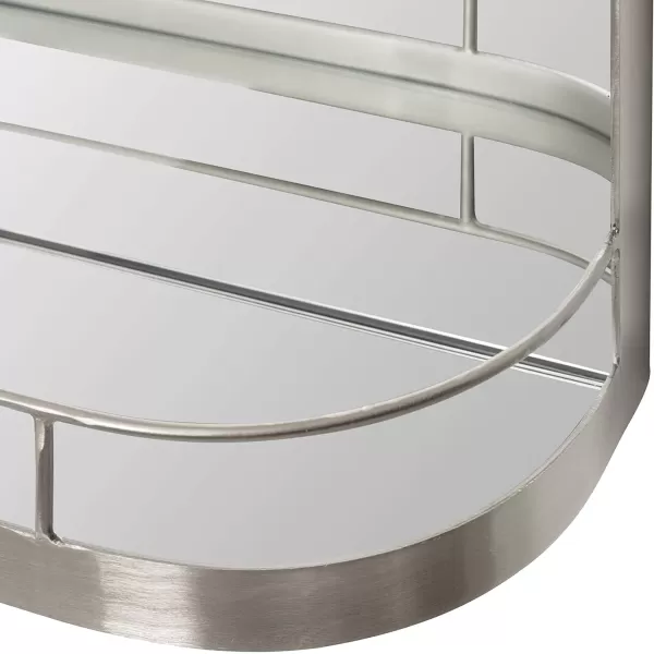 imageKate and Laurel Peyson Arched Wall Mirror with Shelf 18 x 24 Silver Decorative Modern Metal Arch Mirror with Storage Shelf for Glamorous Wall DcorSilver