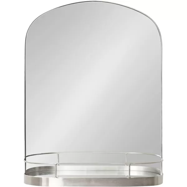 imageKate and Laurel Peyson Arched Wall Mirror with Shelf 18 x 24 Silver Decorative Modern Metal Arch Mirror with Storage Shelf for Glamorous Wall DcorSilver