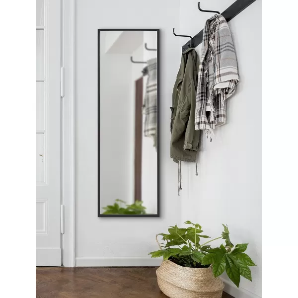 imageKate and Laurel Travis Modern Wood Framed Wall Mirror 16 x 48 Silver Transitional Rectangle Mirror for WallBlack