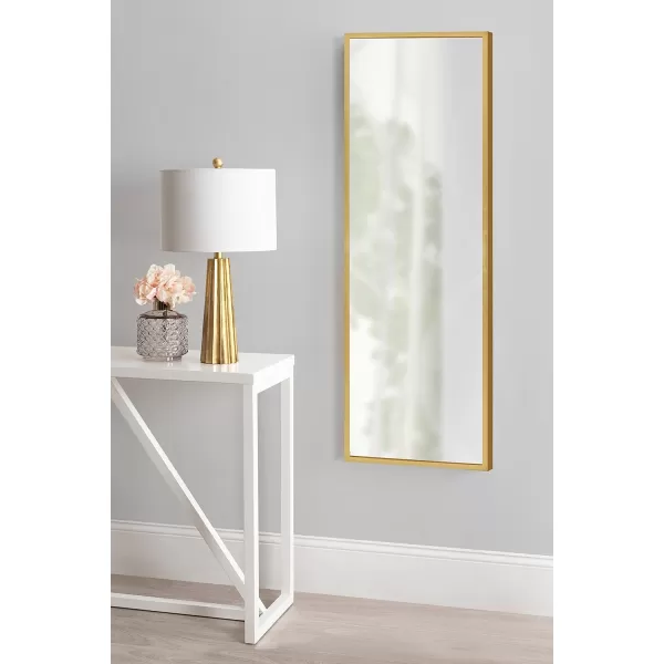 imageKate and Laurel Travis Modern Wood Framed Wall Mirror 16 x 48 Silver Transitional Rectangle Mirror for WallGold