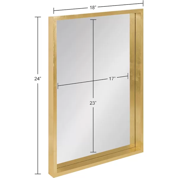 imageKate and Laurel Travis Modern Wood Framed Wall Mirror 16 x 48 Silver Transitional Rectangle Mirror for WallGold