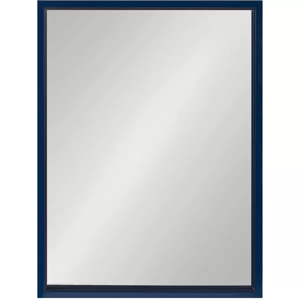 imageKate and Laurel Travis Modern Wood Framed Wall Mirror 16 x 48 Silver Transitional Rectangle Mirror for WallNavy Blue