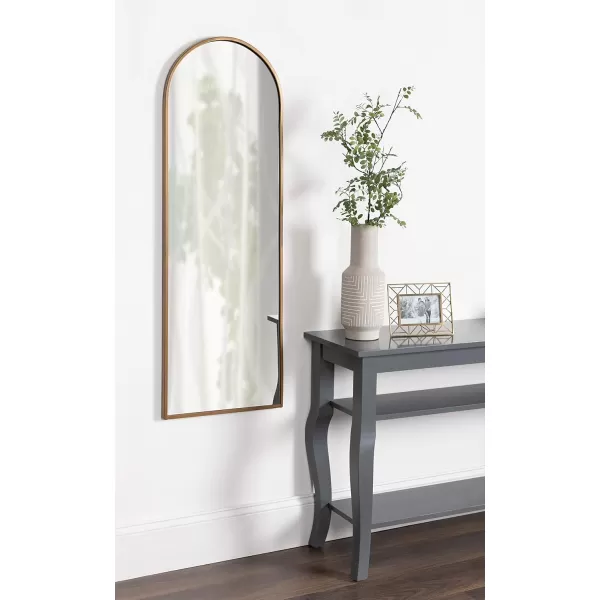 imageKate and Laurel Valenti Modern Arched Wall Mirror 16 x 47 Rustic Brown Transitional Mirror for Wall Decor
