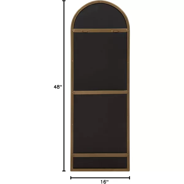 imageKate and Laurel Valenti Modern Arched Wall Mirror 16 x 47 Rustic Brown Transitional Mirror for Wall Decor
