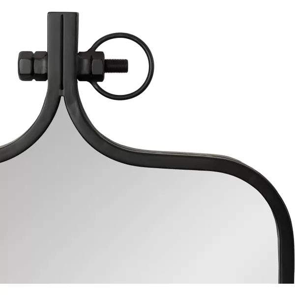 imageKate and Laurel Yitro Modern Rectangle Panel Mirror 16 x 48 Black Decorative Industrial FullLength Mirror for Bathroom Wall DecorBlack