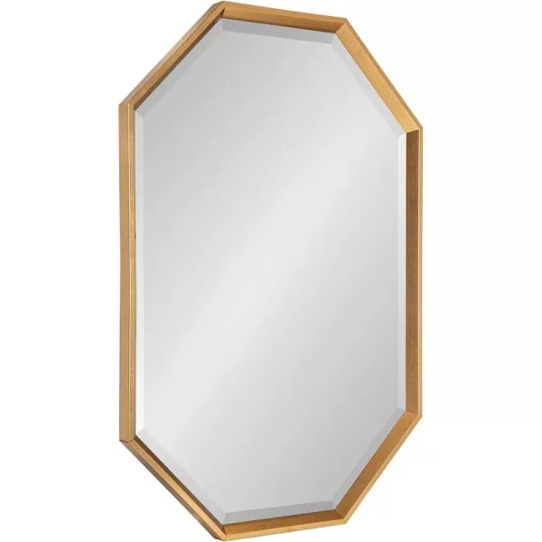 imageKate and Laurel Calter Modern Full Length Framed Octagon Wall Mirror 16 x 485 Black Decorative Glam Geometric Wall AccentGold