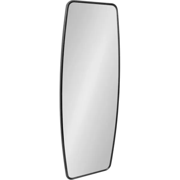 imageKate and Laurel Caskill Modern Barrel Mirror 18 x 48 Black Full Sized Rounded Rectangle Mirror for Wall