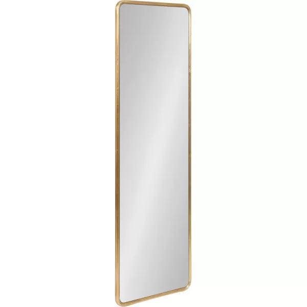 imageKate and Laurel Caskill Modern Glam Round Rectangle Tall Hanging Wall Mirror with Slim Frame and Narrow Profile 16x48 GoldGold