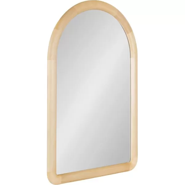 imageKate and Laurel Dessa Transitional Arched Wooden Wall Mirror 24 x 36 Natural Rustic Modern Arch Bathroom Vanity Mirror with Chunky Rounded Profile and Solid Poplar Wood FrameNatural