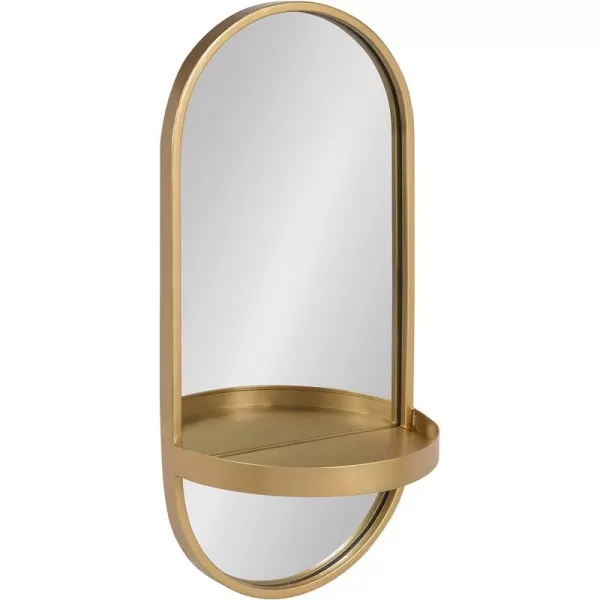 imageKate and Laurel Estero Modern Metal Wall Mirror with Shelf 11quot x 24quot Silver Chic Contemporary Wall AccentGold