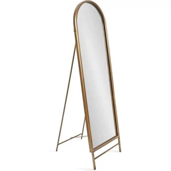 imageKate and Laurel Gabrill Glam Easel Free Standing Mirror 18 x 58 Antique Gold Decorative Full Length Mirror with Arch ShapeGold