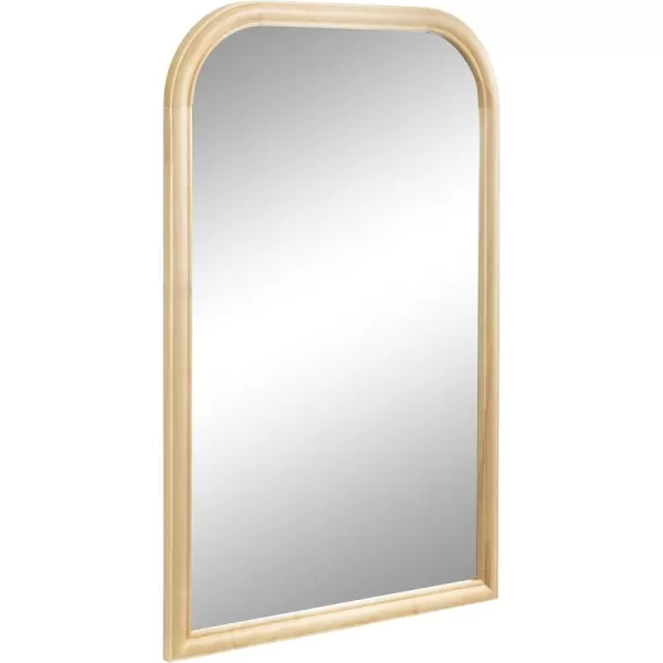 imageKate and Laurel Glenby MidCentury Modern Arch Wall Mirror 24 x 36 Natural Wood Wooden Arched Bathroom Mirror with Rounded and Stepped Frame ProfileNatural