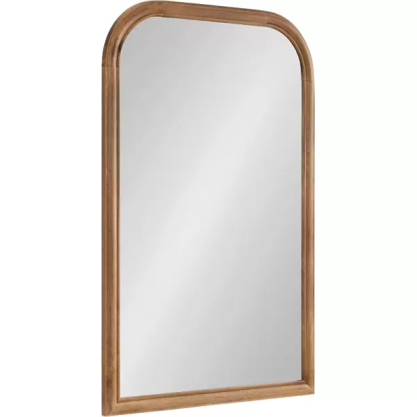 imageKate and Laurel Glenby MidCentury Modern Arch Wall Mirror 24 x 36 Natural Wood Wooden Arched Bathroom Mirror with Rounded and Stepped Frame ProfileRustic Brown