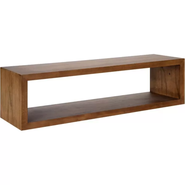 imageKate and Laurel Holt Modern Floating Wood Wall Shelf 30 x 8 Rustic Brown Chic Rectangular Floating Wood Console for WallRustic Brown