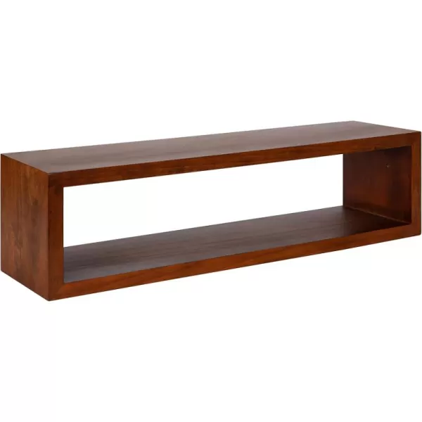 imageKate and Laurel Holt Modern Floating Wood Wall Shelf 30 x 8 Rustic Brown Chic Rectangular Floating Wood Console for WallWalnut Brown