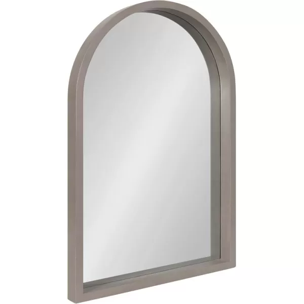 imageKate and Laurel Hutton Farmhouse Wood Arched Mirror 20 x 30 Gray Decorative Modern Large Arch Mirror with Deep Profile and Graywash Finish for WallGrey