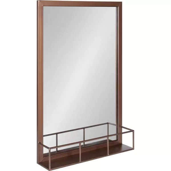 imageKate and Laurel Jackson Modern Mirror with Shelf 20 x 30 Bronze Decorative Mirror with Transitional Style and Additional Storage