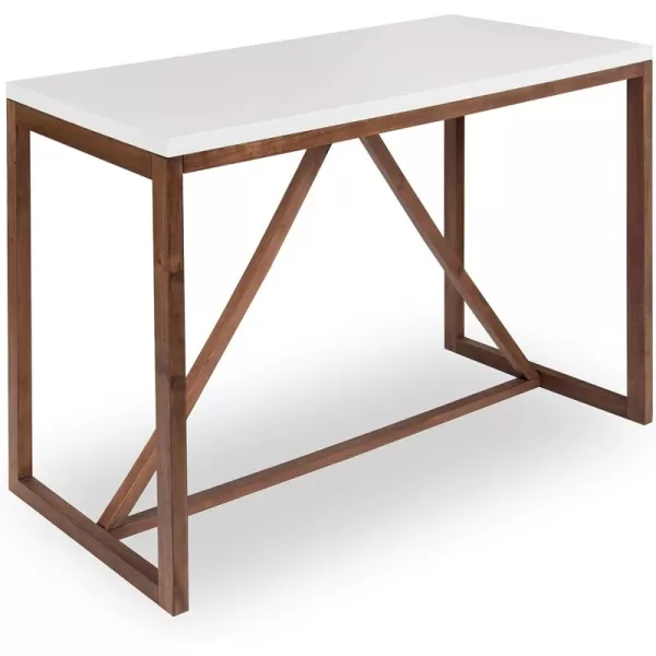 imageKate and Laurel Kaya 36Inch Tall PubBar Table TwoToned Wood White and BlackWalnut Brown