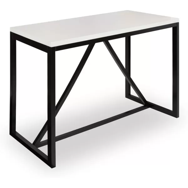 imageKate and Laurel Kaya 36Inch Tall PubBar Table TwoToned Wood White and BlackWhiteBlack