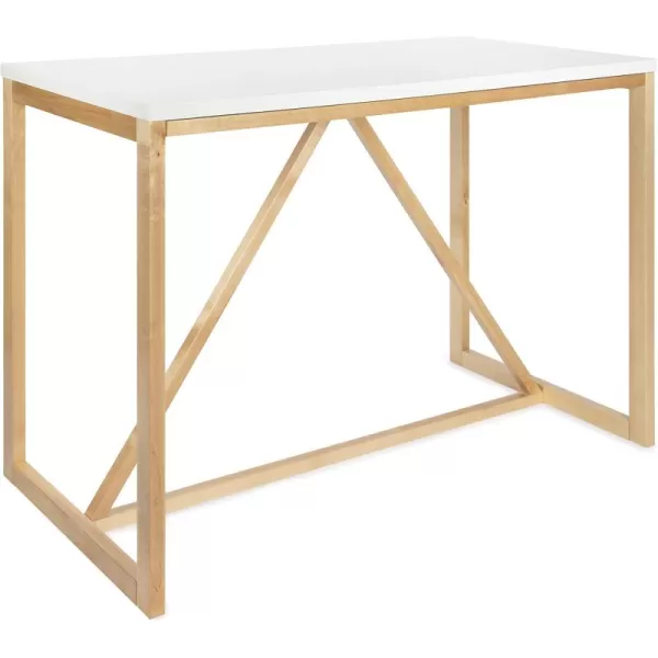 imageKate and Laurel Kaya 36Inch Tall PubBar Table TwoToned Wood White and BlackWhiteNatural