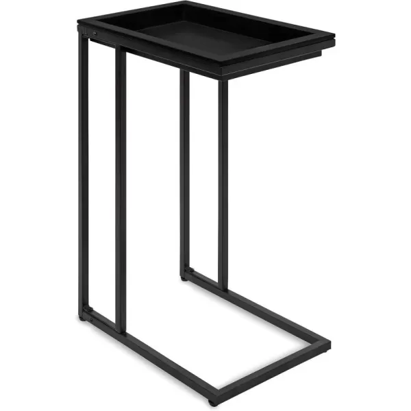imageKate and Laurel Lockridge Industrial Modern Farmhouse Wood and Metal Sofa Foldable Side CTable Light Rustic Brown and BlackBlack