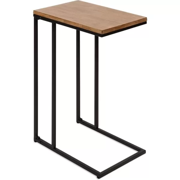 imageKate and Laurel Lockridge Modern CShape End Table 19 x 12 x 27 Rustic Brown and Black Decorative Minimalist Accent Table for Storage and DisplayRustic BrownBlack
