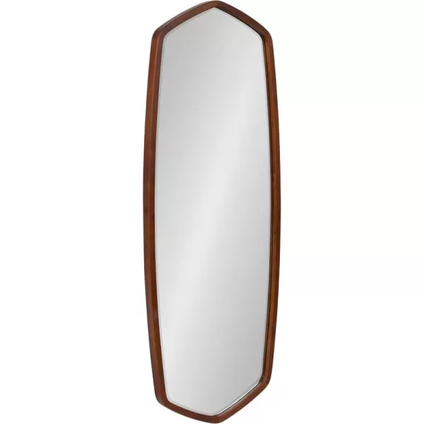 imageKate and Laurel McLean Modern Wood FullLength Oblong Hexagon Wall Mirror 18 x 48 Walnut Brown Decorative and Vibrant Geometric Mirror for Contemporary Wall DecorWalnut Brown