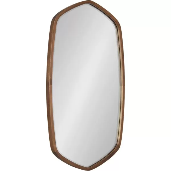 imageKate and Laurel McLean Modern Wood FullLength Oblong Hexagon Wall Mirror 18 x 48 Walnut Brown Decorative and Vibrant Geometric Mirror for Contemporary Wall DecorRustic Brown