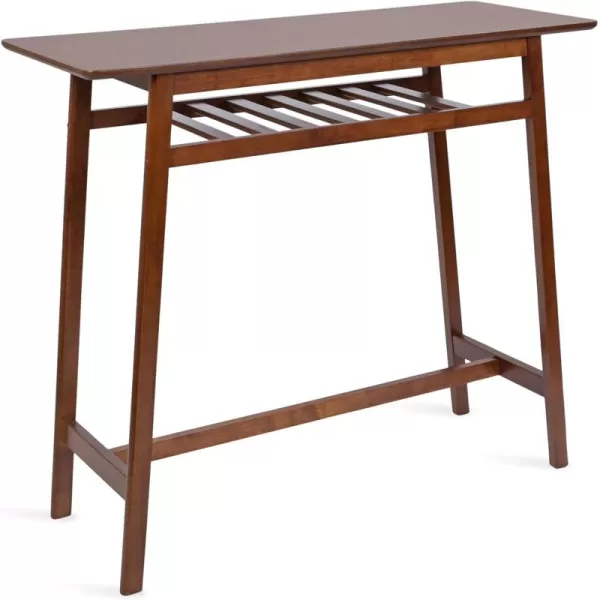 imageKate and Laurel Morreau MidCentury Modern Rectangle Pub Storage Shelf for Use as High Top Computer Desk Table 48x19x43 Walnut Brown