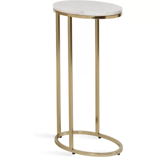 imageKate and Laurel Natalli Modern Glam Oval CShaped Side Table with SpaceSaving Design 14x9x28 Gold